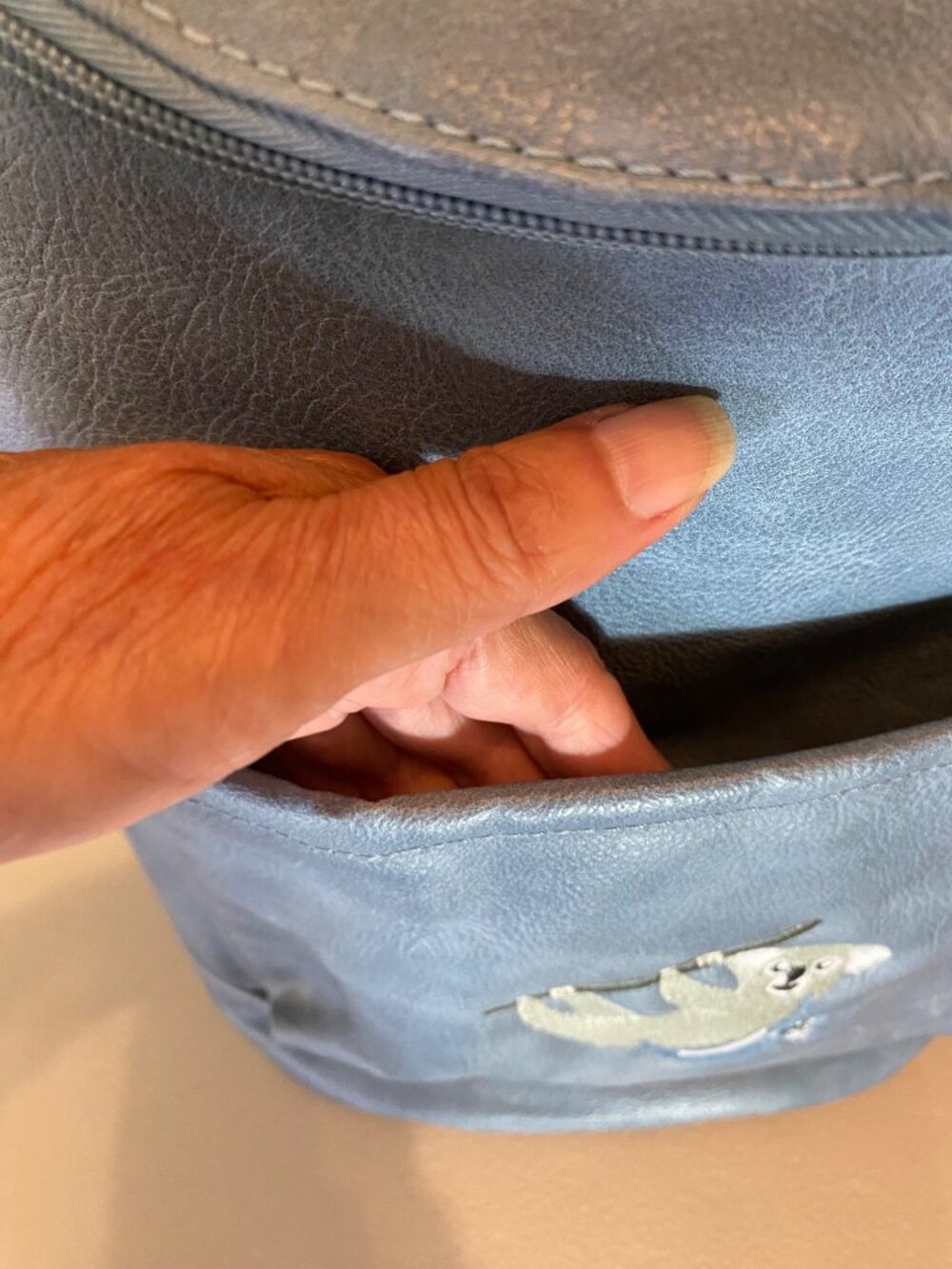 Thirty-One Blue Backpack Thermal Cooler Koala Embroidery - Picture 4 of 6